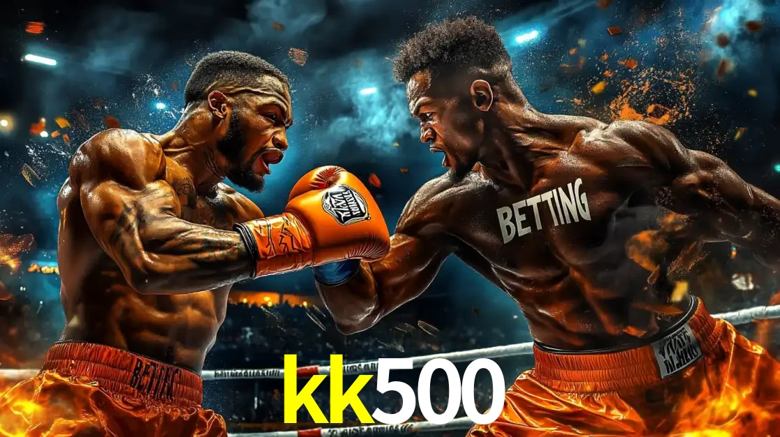 Dois boxeadores em uma luta intensa e explosiva, representando a adrenalina e as oportunidades de apostas em esportes de combate disponíveis na plataforma kk500.
