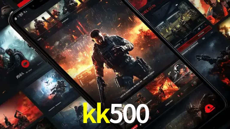 Tela de um celular exibindo uma galeria de jogos de tiro com temática militar, mostrando a variedade de e-sports disponíveis para apostas na plataforma de entretenimento kk500.