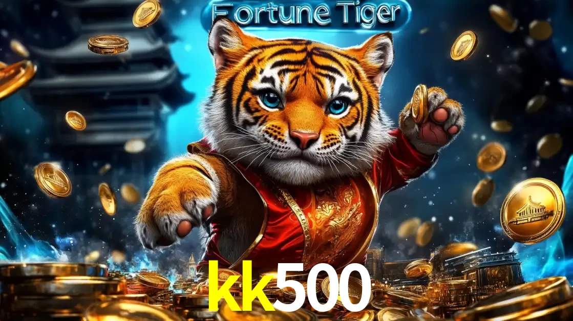 Imagem promocional do jogo de slot Fortune Tiger, com um tigre majestoso em traje tradicional cercado por uma fortuna em moedas de ouro, disponível agora no cassino kk500.